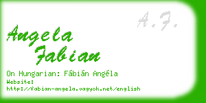 angela fabian business card
