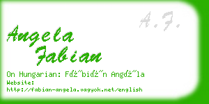 angela fabian business card